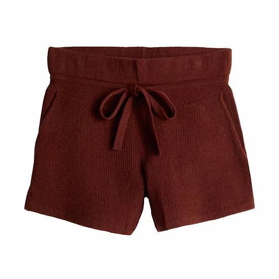 Women's FLX Ribbed High-Waisted Sweater Shorts Ivory Silk - Image 3