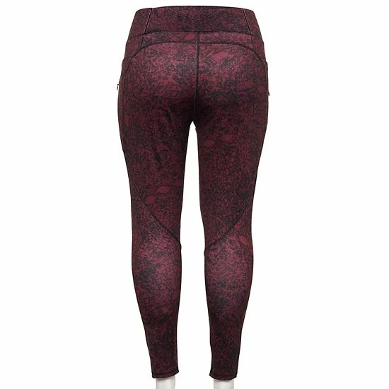 Plus Size FLX Ascent High-Waisted Leggings Lilac Mosiac - Image 2