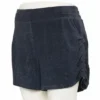 Plus Size FLX High-Waisted Terry Cloth Shorts Plum Sherry