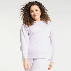 Plus Size FLX Crewneck Waffle Tunic Grape Fondant