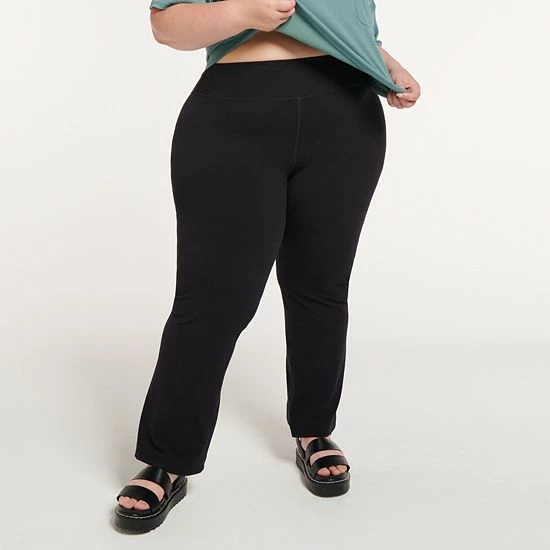 Plus Size FLX Affirmation High-Waisted Flare-Leg Pants Mineral Black - Image 2
