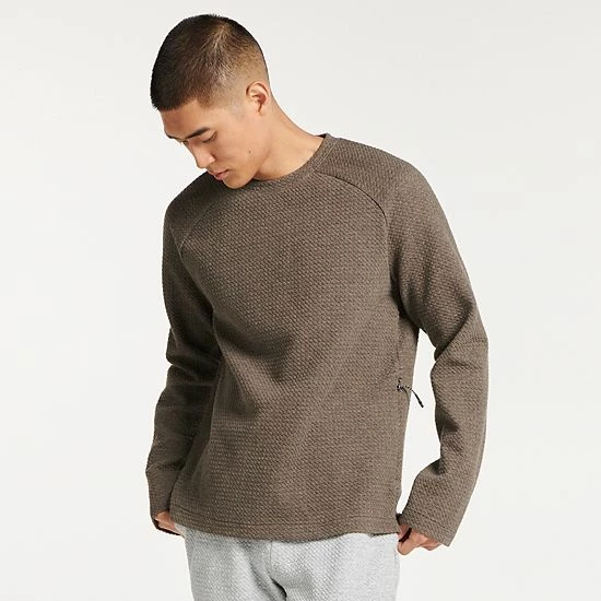 Men's FLX Commuter Fleece Crew Khaki Safari - Image 11