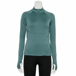 Women's FLX Ascent Quarter-Zip Mockneck Compression Top Mneral Black