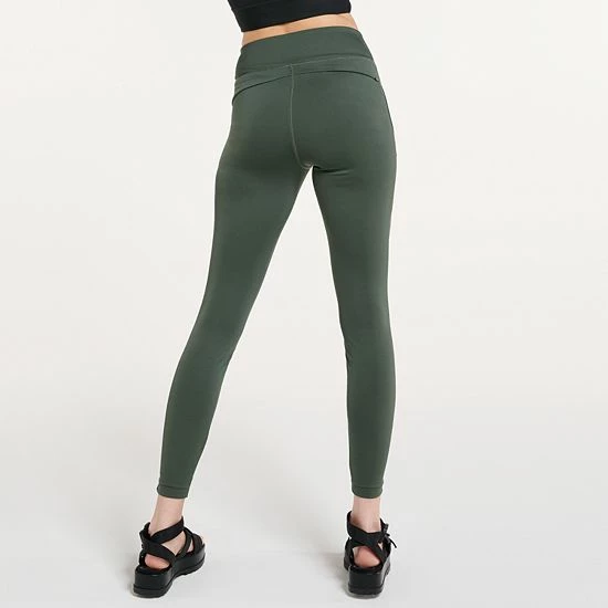 Women's FLX Mixed-Media High-Waisted Leggings With Zip Pockets Midnight Flood - Image 2