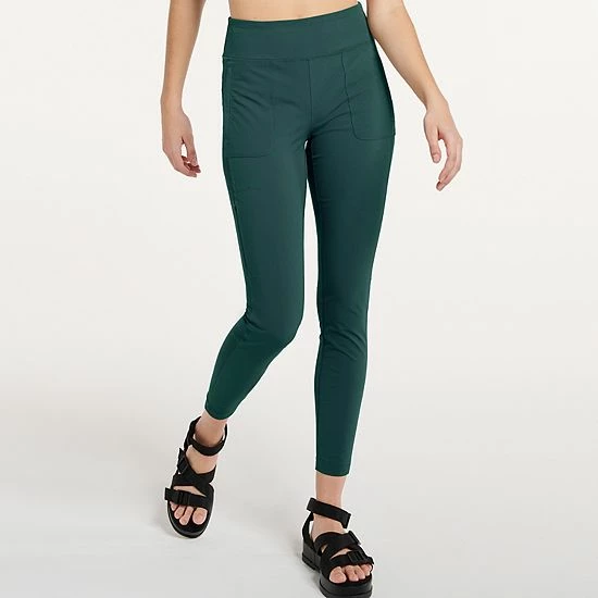 Women's FLX Mixed-Media High-Waisted Leggings With Zip Pockets Midnight Flood - Image 5
