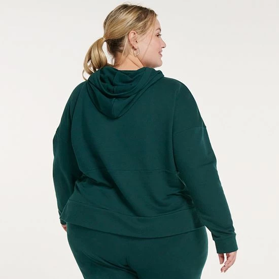 Plus Size FLX Embrace Popover Hoodie Boracay Peach - Image 2
