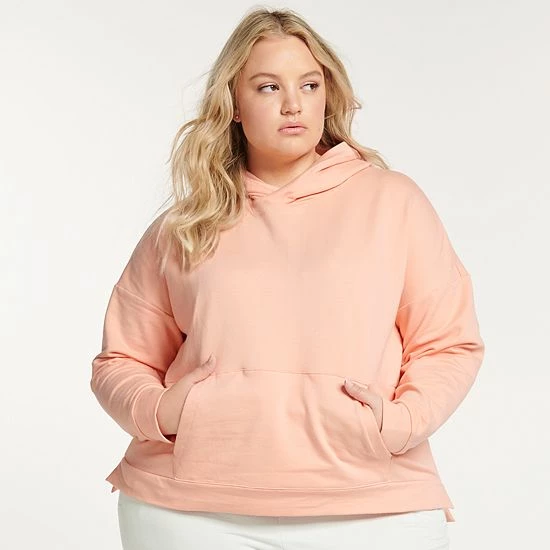 Plus Size FLX Embrace Popover Hoodie Boracay Peach - Image 8