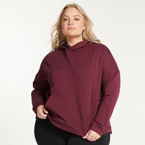 Plus Size FLX Embrace Popover Hoodie Boracay Peach - Image 9