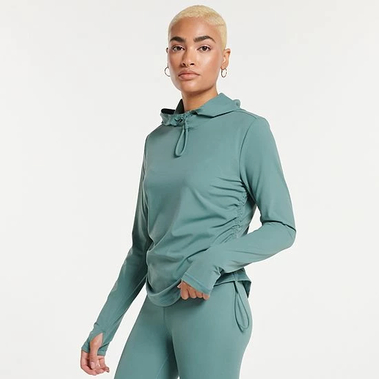 Women's FLX Affirmation Hooded Mockneck Top Plum Pie - Image 5