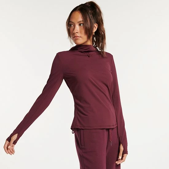 Women's FLX Affirmation Hooded Mockneck Top Plum Pie - Image 10