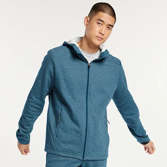 Men's FLX Comfort Fleece Full-Zip Hoodie Light Fudge Heather - Image 6
