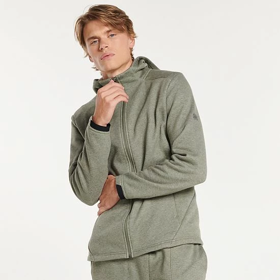 Men's FLX Comfort Fleece Full-Zip Hoodie Light Fudge Heather - Image 7