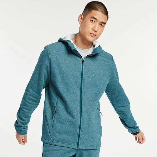 Men's FLX Comfort Fleece Full-Zip Hoodie Light Fudge Heather - Image 9