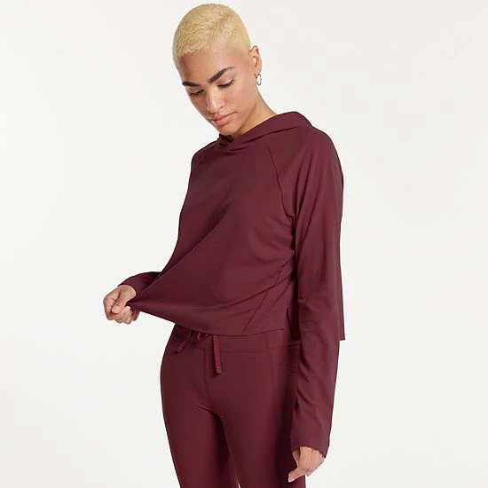 Women's FLX Side Slit Lightweight Hoodie Plum Pie - Image 5