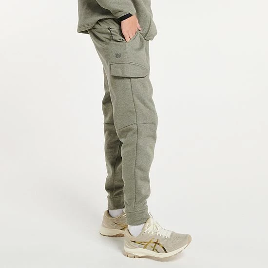 Men's FLX Comfort Fleece Cargo Joggers Black Steam Heather - Image 7