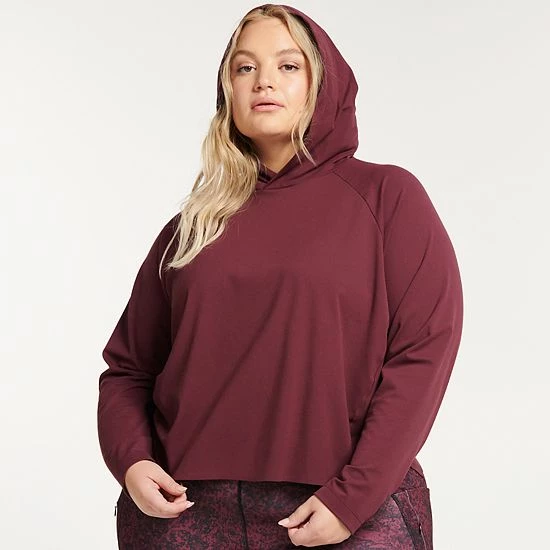 Plus Size FLX Side Slit Lightweight Hoodie Chaz Gray - Image 7