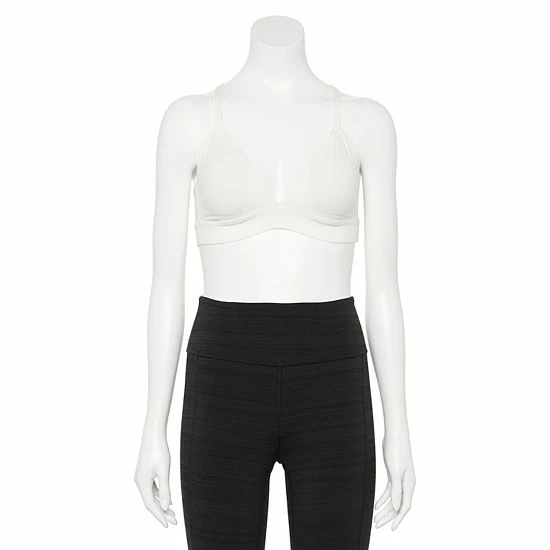 FLX Affirmation Low-Impact Plunge Sports Bra Ivory Silk - Image 6