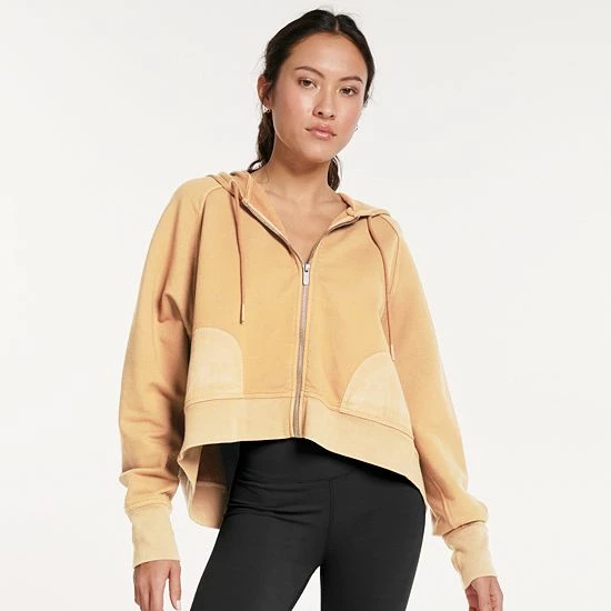 Women's FLX Embrace Fleece Boxy Zip-Up Hoodie Sand Trap - Image 3