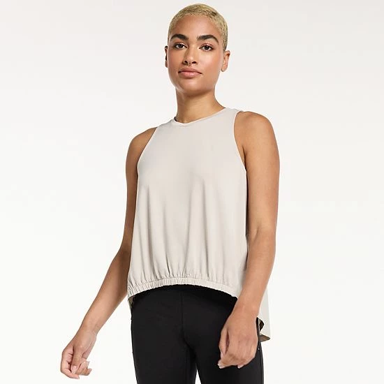 Women's FLX Commuter Mixed-Media Sleeveless Top Sand Trap - Image 5