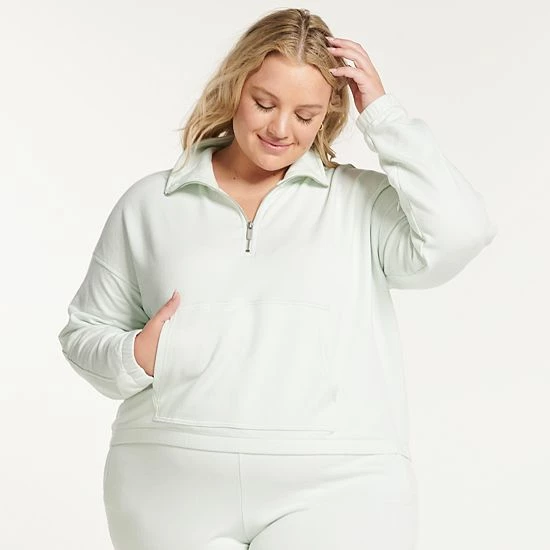 Plus Size FLX Embrace Quarter-Zip Sweatshirt Petalwood