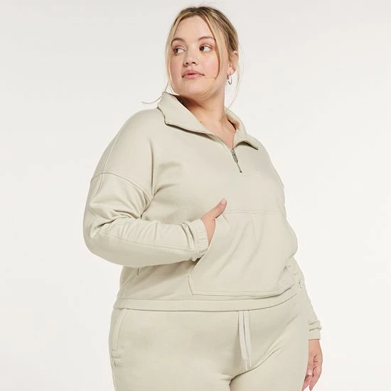 Plus Size FLX Embrace Quarter-Zip Sweatshirt Petalwood - Image 4