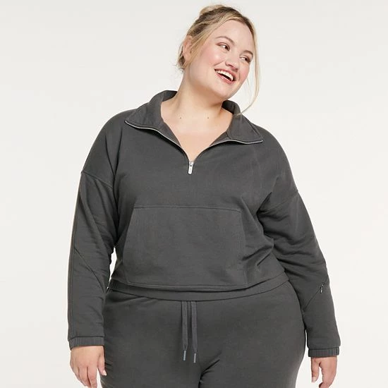 Plus Size FLX Embrace Quarter-Zip Sweatshirt Petalwood - Image 5