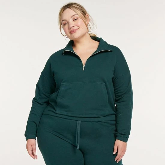 Plus Size FLX Embrace Quarter-Zip Sweatshirt Petalwood - Image 6