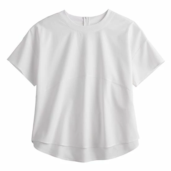 Women's FLX Drop-Shoulder Woven Tee Modern White - Image 2