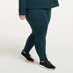 Plus Size FLX High-Waisted Pocket Moto Leggings Midnight Flood