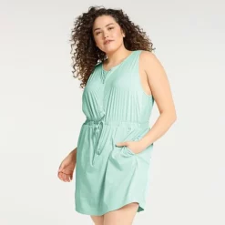 Plus Size FLX Woven Tank Dress With Built-In Shorts Cascading Floral