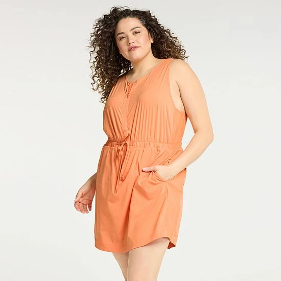 Plus Size FLX Woven Tank Dress With Built-In Shorts Cascading Floral - Image 4