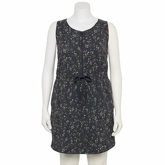 Plus Size FLX Woven Tank Dress With Built-In Shorts Cascading Floral - Image 7
