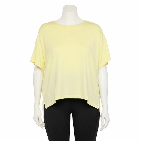 Plus Size FLX Core Drop-Shoulder Tee Grace Yellow - Image 4