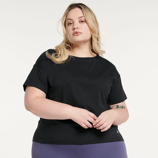 Plus Size FLX Harmony Front Seam Tee White - Image 4