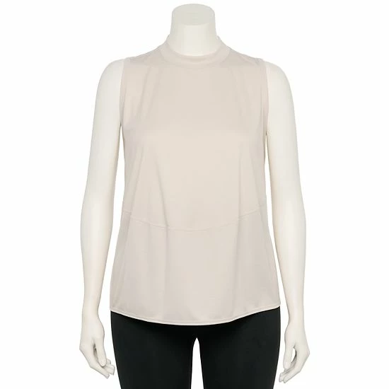 Plus Size FLX Commuter Mockneck Ribbed Tank Sand Trap - Image 4