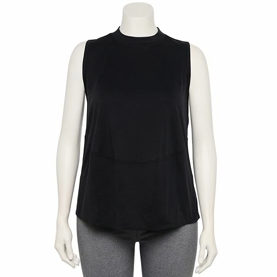 Plus Size FLX Commuter Mockneck Ribbed Tank Sand Trap - Image 5