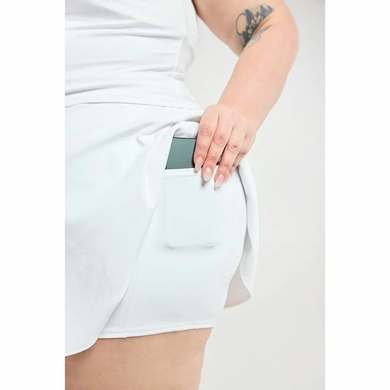 Plus Size FLX High-Waisted Affirmation Skort With Pockets Plum Sherry - Image 2