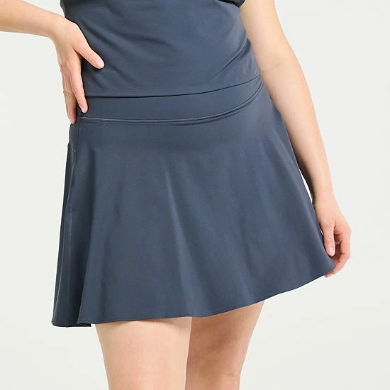 Plus Size FLX High-Waisted Affirmation Skort With Pockets Plum Sherry - Image 4