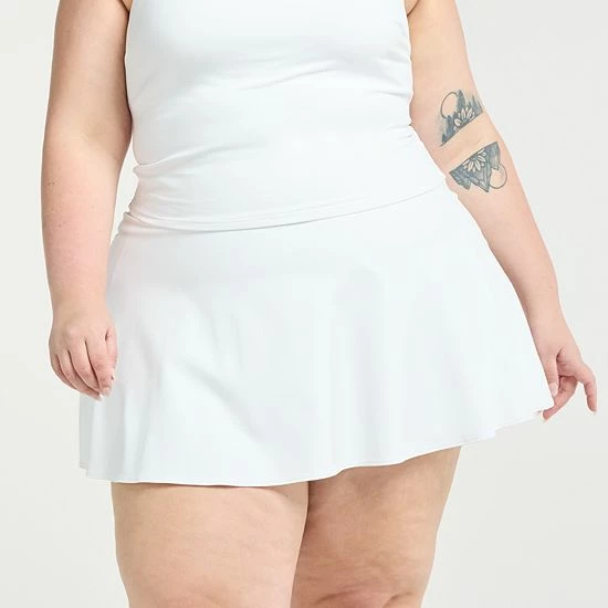 Plus Size FLX High-Waisted Affirmation Skort With Pockets Plum Sherry - Image 5