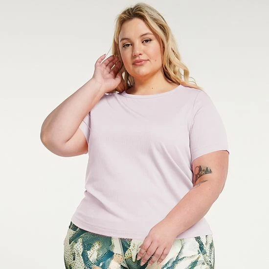 Plus Size FLX Balance Ribbed Crewneck Tee Vintage Heart - Image 6