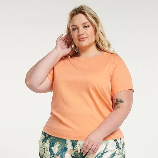 Plus Size FLX Balance Ribbed Crewneck Tee Vintage Heart - Image 7