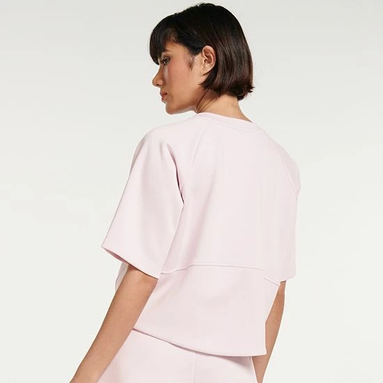 Women's FLX Banded-Bottom Crewneck Crop Top Mint Crackle - Image 2