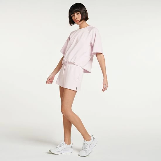 Women's FLX Banded-Bottom Crewneck Crop Top Mint Crackle - Image 3