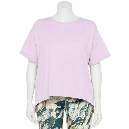 Plus Size FLX Core Drop-Shoulder Tee Leisure Beige - Image 2