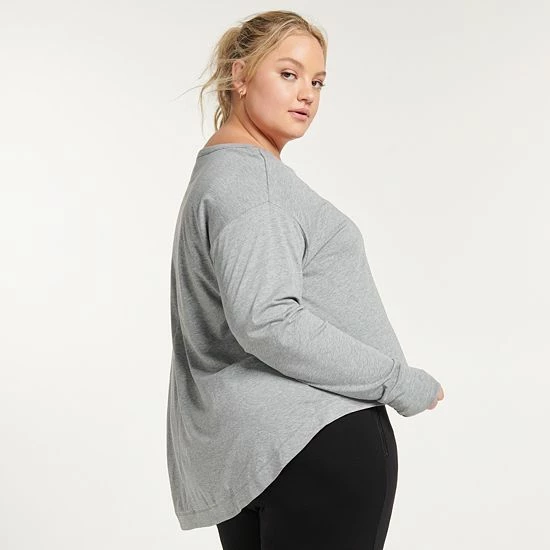 Plus Size FLX Lounge High-Low Top White - Image 2