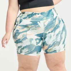 Plus Size FLX Ascent Bike Shorts Cascading Floral