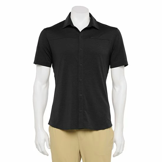 Men's FLX Dynamic Comfort Button-Down Shirt Charcoal - Image 3