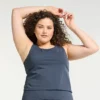 Plus Size FLX Affirmation Twist-Back Tank Modern White