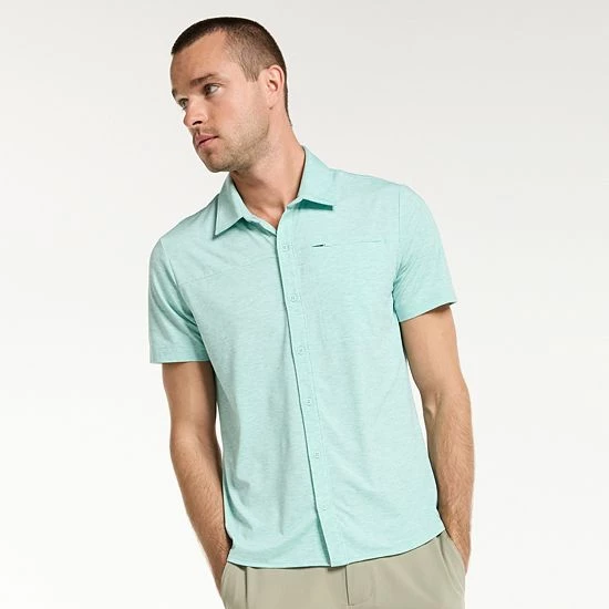 Men's FLX Dynamic Comfort Button-Down Shirt Charcoal - Image 4