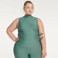 Plus Size FLX Ribbed Mockneck Tank Top River District